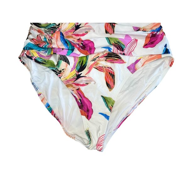 SOLD LA BLANCA Floral One Piece Swimsuit Women 16 Paradise Tropical Cross Back - Picture 11 of 16